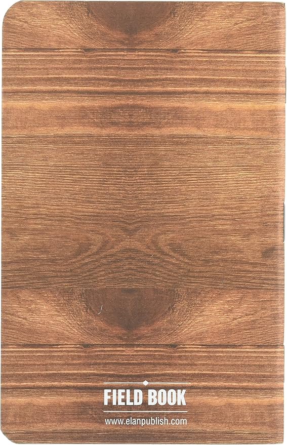 Elan Publishing Company Field Notebook/Pocket Journal - 3.5"x5.5" - Wood Pattern - Graph Memo Book - Pack of 5