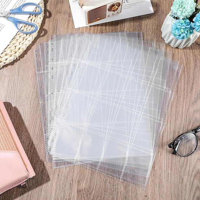 50 Pack Photo Sleeves for 3 Ring Binder - (2x2, for 800 Photos), Archival Photo Page Protectors 2x2, Clear Plastic Photo Album Refill Pages Photo Pockets, Postcard Sleeves, Acid-Free