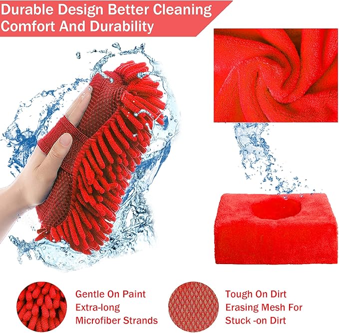 Car Wash Kit - Car Cleaning Kit,Car Wash Kit with Foam Gun, Microfiber Sponge and Towels,Tire Brush, Collapsible Bucket,Car Wash Foam Gun