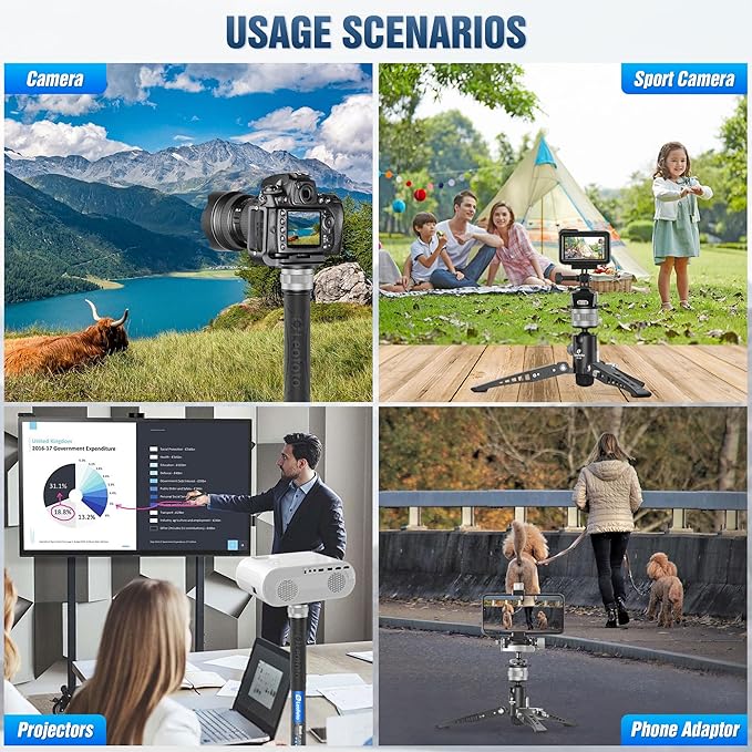 Leofoto Professional Carbon Fiber Monopod with Pedal, 63.78" Portable Travel Monopod with Removable Tripod Base for Camera, Max Load 11.02LB/5KG, Compatible with Sony/Canon/Nikon/DSLR (MF-324C)
