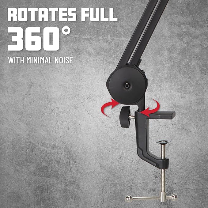 Gator Frameworks Deluxe Spring-loaded Desk-Mounted Microphone Boom Arm for Broadcasts, Podcasts, Content Creation, Live Streaming, & Similar Applications (GFWMICBCBM1000)