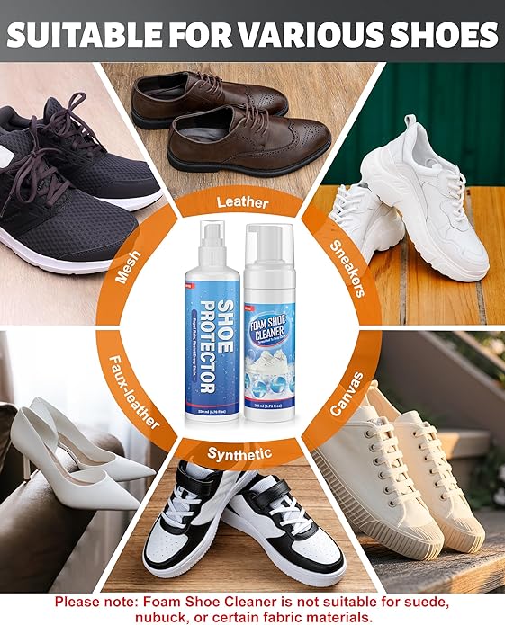 Shoe Cleaner, Sneaker Cleaner Foam for Removing Stains and Dirt, Shoe Cleaning Kit for White Shoes