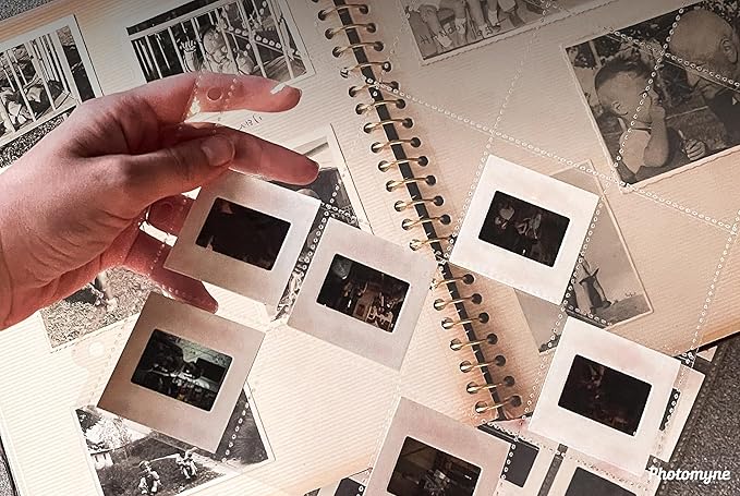 Photomyne Protective Photo Page | Holds 20 35mm Slides - 10 Pages Pack (200 Slides) - Clear Preservers