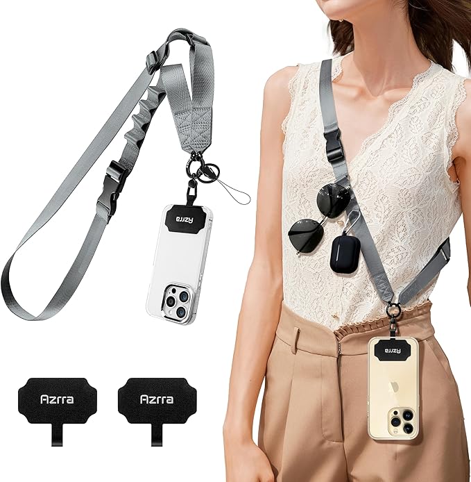 Azrra Adjustable Crossbody Phone Lanyard: Universal Crossbody Phone Strap Adjustable Cell Phone Lanyard for iPhone Samsung