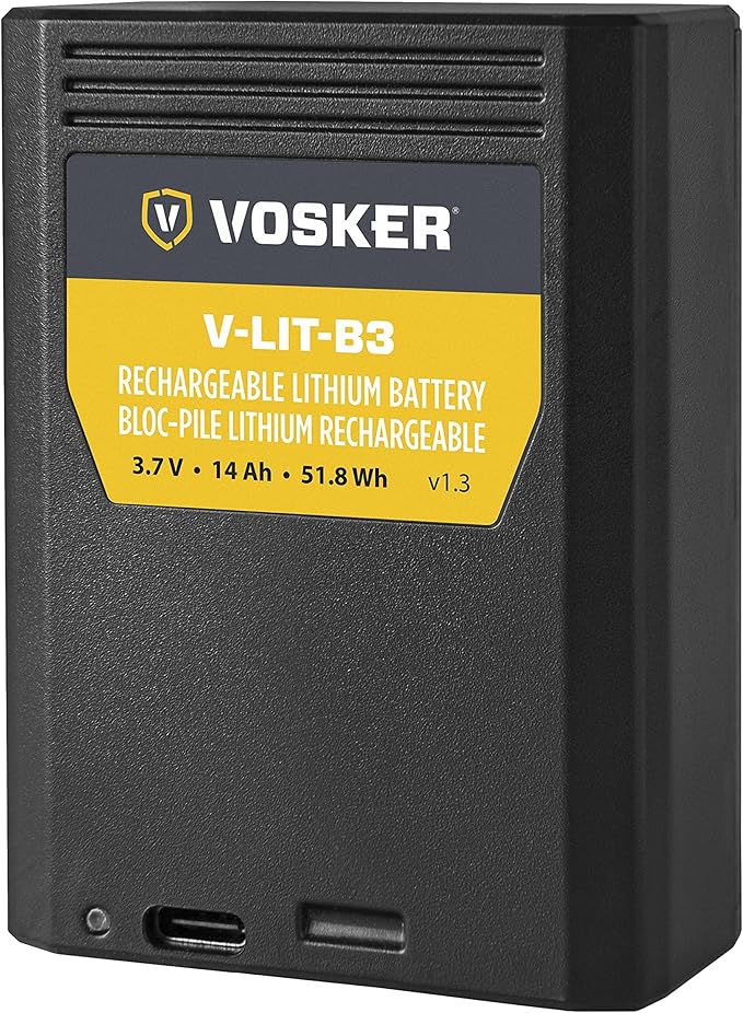 Vosker Extra Rechargeable Lithium Battery Pack for V300 & VKX Mobile Security Cameras, Long Lasting Lithium Battery, Fast Charge 14 000mAh Capacity, Weather Resistant