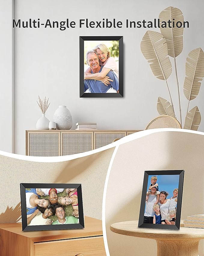 Frameo Digital Picture Frame, 10.1 Inch Smart WiFi Digital Photo Frame Electronic with 1280x800 HD IPS Touch Screen, Auto-Rotate, Wall Mountable, Share Photos/Videos Instantly via Frameo App