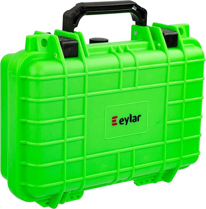 Eylar Protective Gear and Camera Hard Case Waterproof Dry Box with Foam 11.6 Inch 8.3 Inch 3.8 Inch (Neon Green)