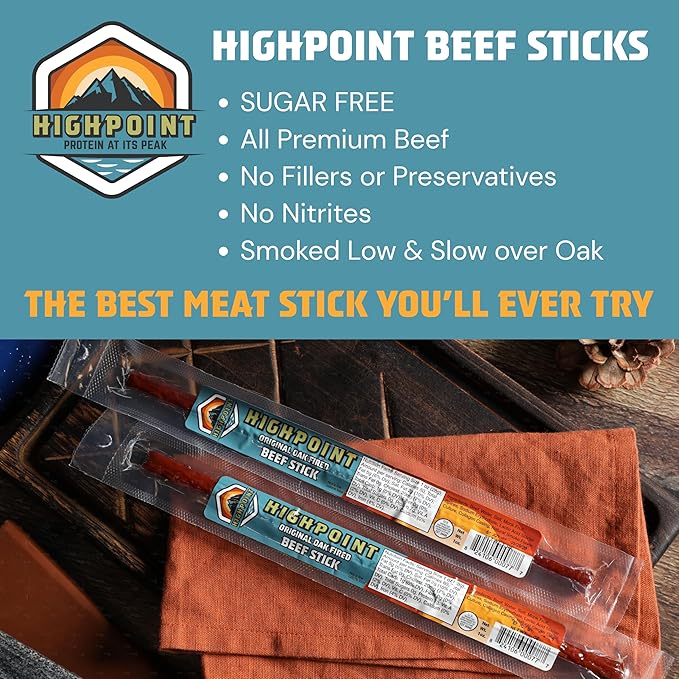Highpoint Protein Original Oak Fired Beef Stick, 20 CT (Pack of 1)