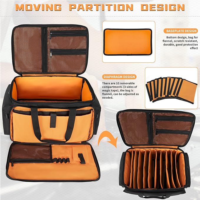 AKOZLIN Cable File Bag with Detachable Dividers for DJ Gear, Sound Instrument Accessories