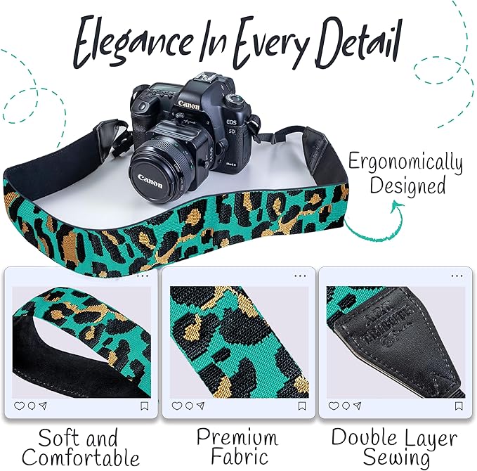 Art Tribute Camera Strap for All DSLR and Mirrorless Cameras. Add Your Name Or Initials Make It a Personalized Gift