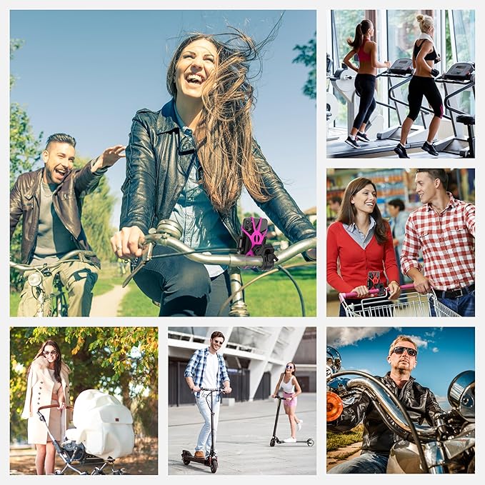 TruActive Premium Bike Phone Mount Holder for Kids and Teens | Universal Cell Phone Mount for 4"-7" Phones | Includes 6 Reusable Color Bands | Tool-Free Handlebar Mount Install for Boys & Girls Bikes