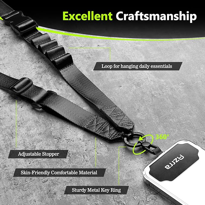 Azrra Adjustable Crossbody Phone Lanyard: Universal Crossbody Phone Strap Adjustable Cell Phone Lanyard for iPhone Samsung