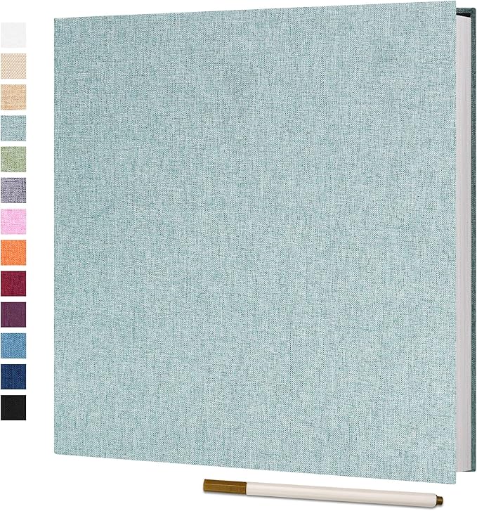 Vienrose Large Photo Album Self Adhesive for 4x6 5x7 8x10 Pictures Scrapbook Album DIY Scrap Book 40 Sticky Pages with A Metallic Pen Turquoise