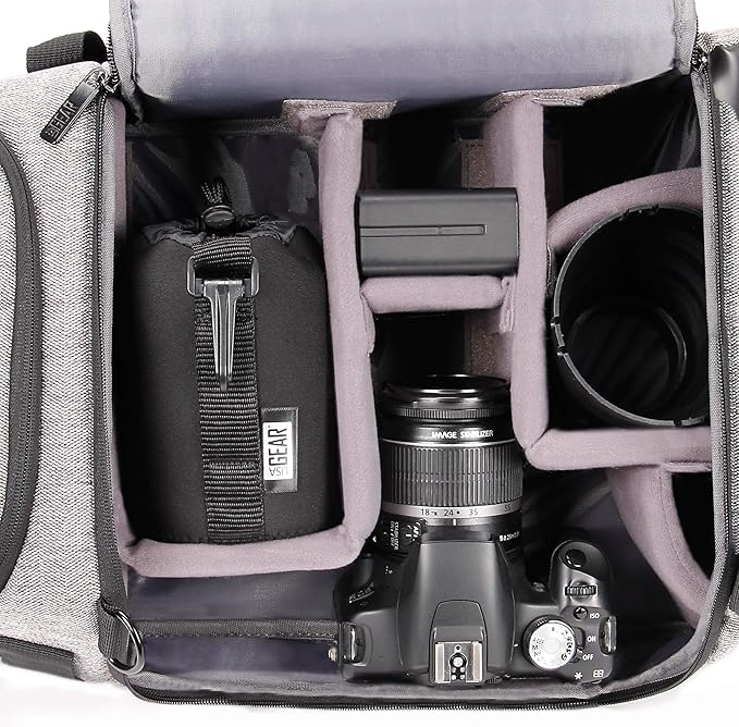 USA Gear FlexARMOR Protective Neoprene Lens Case Pouch Set 3-Pack - Small, Medium and Large Cases with Drawstring Opening, Attached Clip, Reinforced Belt Loop (Black)