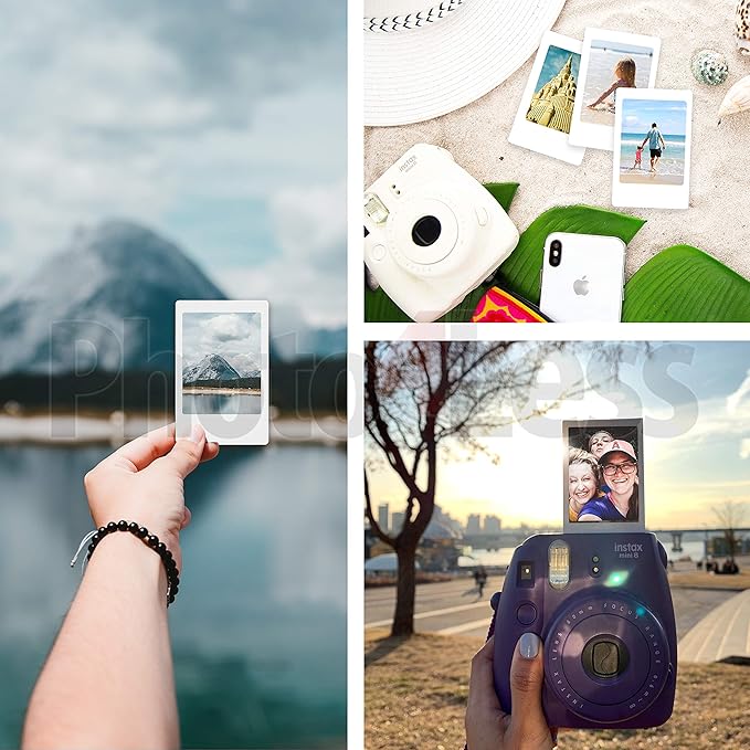 3X Fujifilm instax Mini Instant Film (60 Exposures) + 20 Sticker Frames for Fuji Instax Prints Travel Package