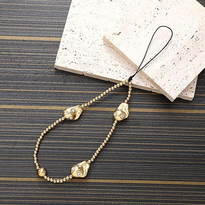 Beaded Phone Charm Lanyard Strap Girly Style Fixed Beads Pearl Lanyards