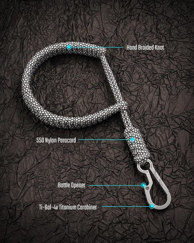 KeyUnity KC03 Camera Wrist Strap Adjustable Paracord with Carabiner, Braided Lanyard for Key, Cell Phone, Camera, and Wallet