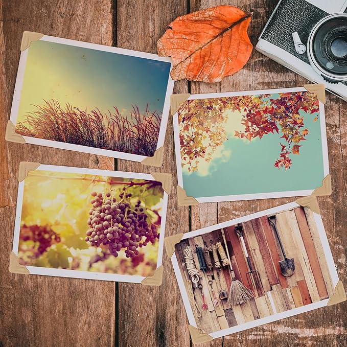 Classicseali 600PCS Photo Corner Stickers,Self-Adhesive Scrapbook Picture Corners, Picture Corners for Scrapbooking, for Photos Albums, DIY Scrapbook Stickers, Memory Books, Diaries, Khaki