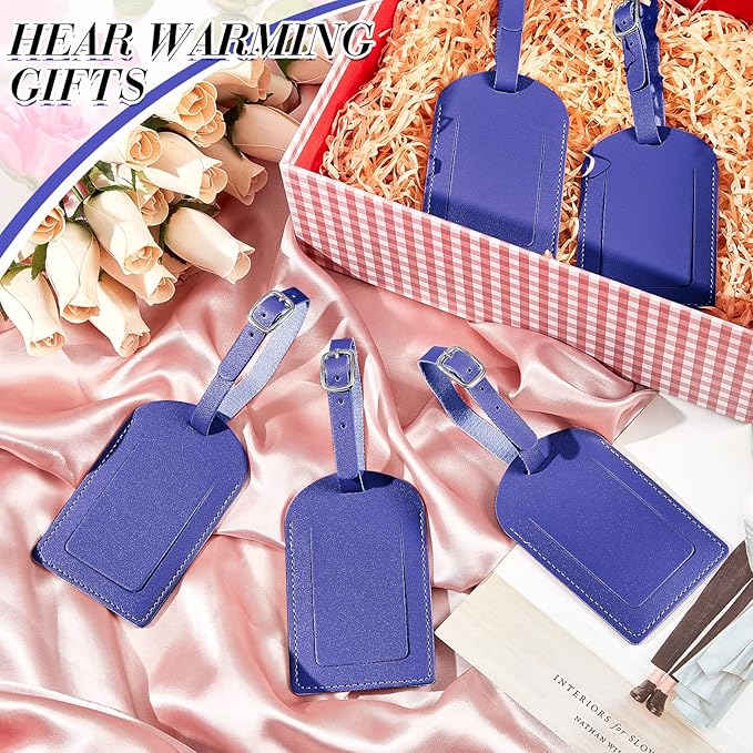 Dunzy 30 Pieces Leather Luggage Tag Women Identifiers Travel Suitcase Tags for Luggage Travel Backpack Bag Wedding Favors Women Men Adults Bulk