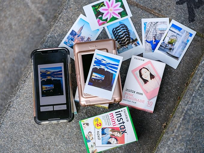 Fujifilm Instax Mini Liplay Hybrid Instant Camera - Stone White