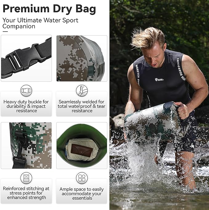 MARCHWAY Floating Waterproof Dry Bag Backpack 5L/10L/20L/30L/40L, Roll Top Sack Keeps Gear Dry for Kayaking, Rafting, Boating, Swimming, Camping, Hiking, Beach, Fishing