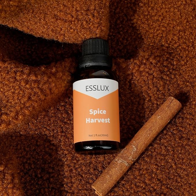 Spice Harvest Fragrance Oil, ESSLUX Aromatherapy Essential Scented Oils for Home for Diffuser, Massage, Soap, Candle Making Scents, Perfume, Humidifier, 30 ml