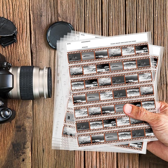 100 Pcs 35mm Film Negative Sleeves Film Binder Storage for 135 35mm Size Negative Page Preserver for Organizing