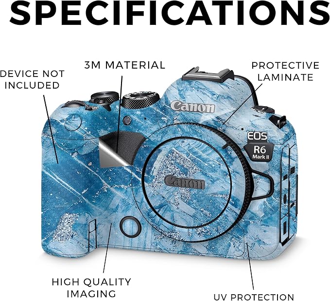 Carbon Fiber Camera Skin Compatible with Canon EOS R6 Mark II Camera (2022) - Winter Rock - Premium 3M Vinyl Protective Wrap Decal Cover - Easy to Apply | Crafted in The USA by MightySkins