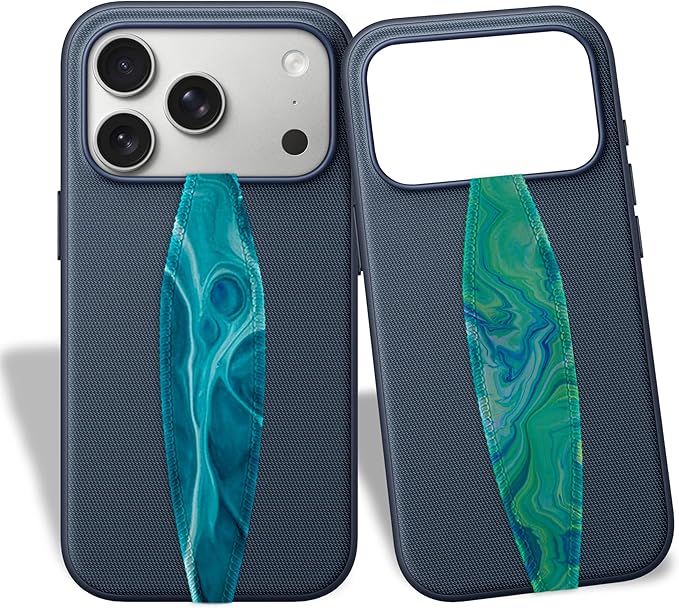 Switchbands Phone Grip Strap - Reversible Finger Holder for Phone Back, Customizable Anti-Slip Design, Wireless Charging Compatible Detachable Holder for iPhone - Ripple Opal