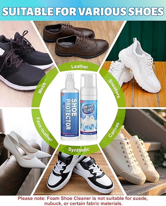 Shoe Cleaner, Sneaker Cleaner Foam for Removing Stains and Dirt, Shoe Cleaning Kit for White Shoes