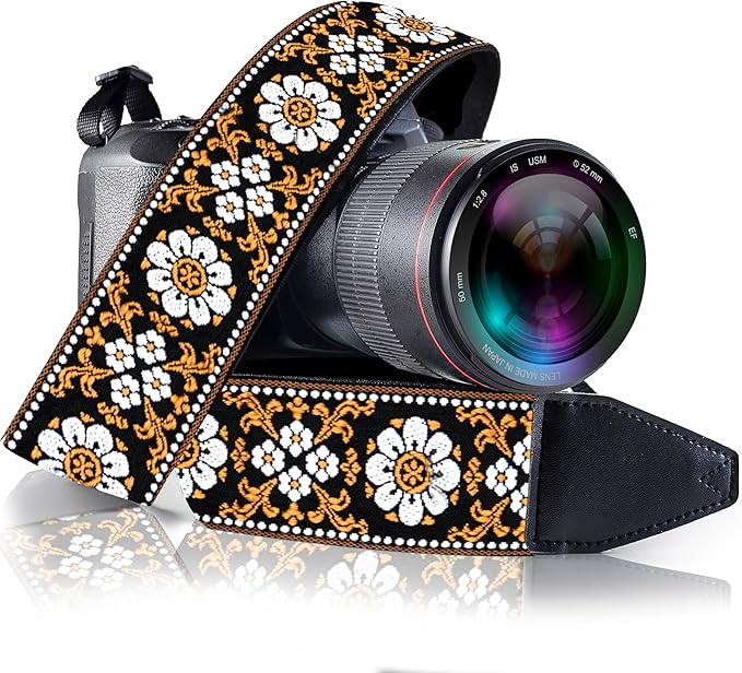 Art Tribute Camera Strap for All DSLR and Mirrorless Cameras. Add Your Name Or Initials Make It a Personalized Gift