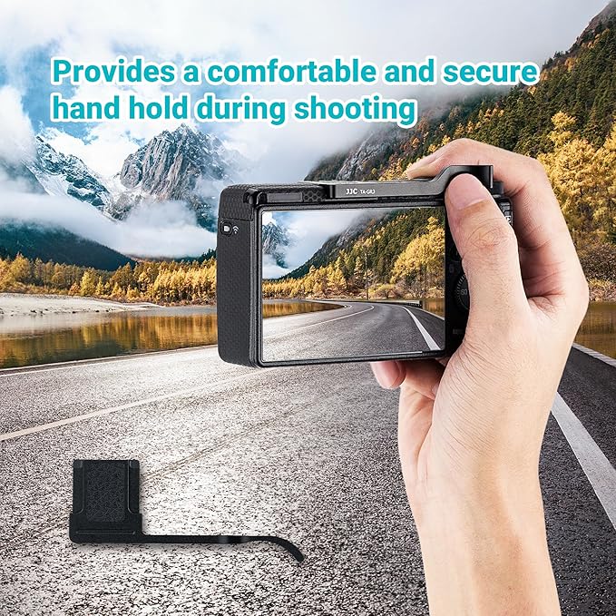 JJC Deluxe Metal Thumb Up Grip for Ricoh GR IIIx HDF GR IIIx GR3x GR III GR III HDF GR3 Cameras, Hot Shoe Thumb Rest Support Grip for Stable and Safe Hand Hold, Not Affect The Use of Camera Buttons