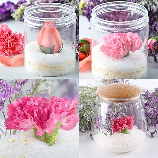 0.7 LBS Silica Gel Flower Drying Crystals, Orange to Green Color Indicating Flower Drying Silica, Reusable Silica Gel for Drying Flowers