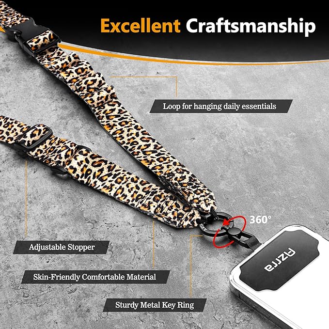 Azrra Adjustable Crossbody Phone Lanyard: Universal Crossbody Phone Strap Adjustable Cell Phone Lanyard for iPhone Samsung