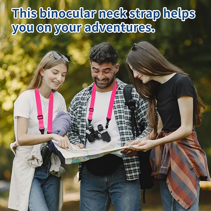 Adjustable iPad Binocular Camera Strap, Comfortable Shoulder Strap Nylon Neck Lanyard for iPad/Samsung Tablet Case,Crossbody Laptop Luggage Bag(Pink)