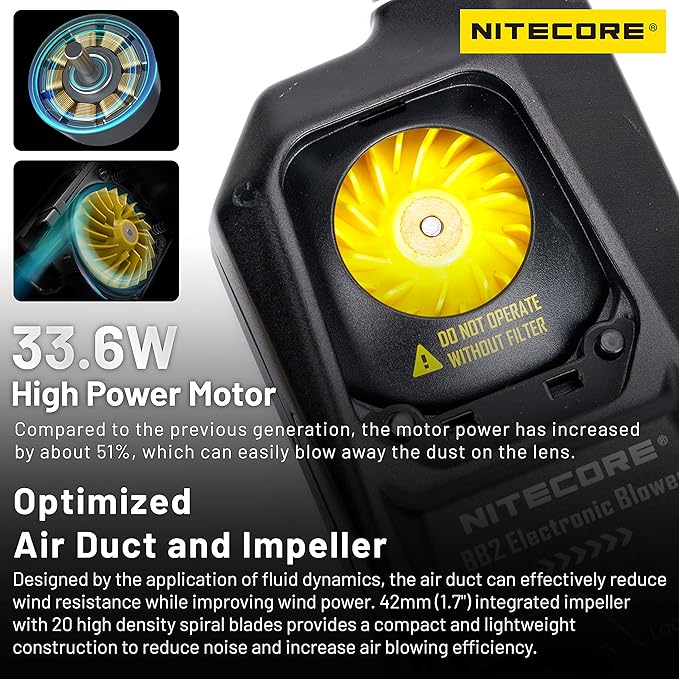 NITECORE BB2 Electronic Photography Air Blower Camera Cleaning Kit with NITECORE Tag