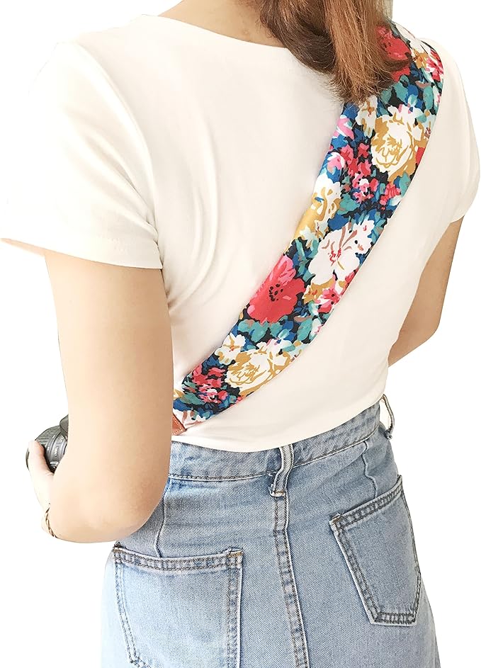 Alled Camera Neck Shoulder Belt Strap, Chevron Scarf Vintage Print Soft Coloful Camera Straps for Women/Men for DSLR/SLR/Nikon/Canon/Sony/Olympus/Samsung/Pentax ETC