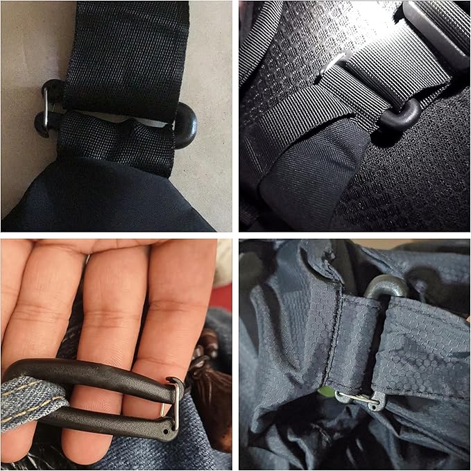 12 Pack Webbing Straps Connector Buckles Non-Sewing 1.5 Inch Webbing Connecting Clip Thin Carabiner Tactical Molle Pouch Holder Adapter for Binocular Harness Strap Hiking Backpack EDC Pouches