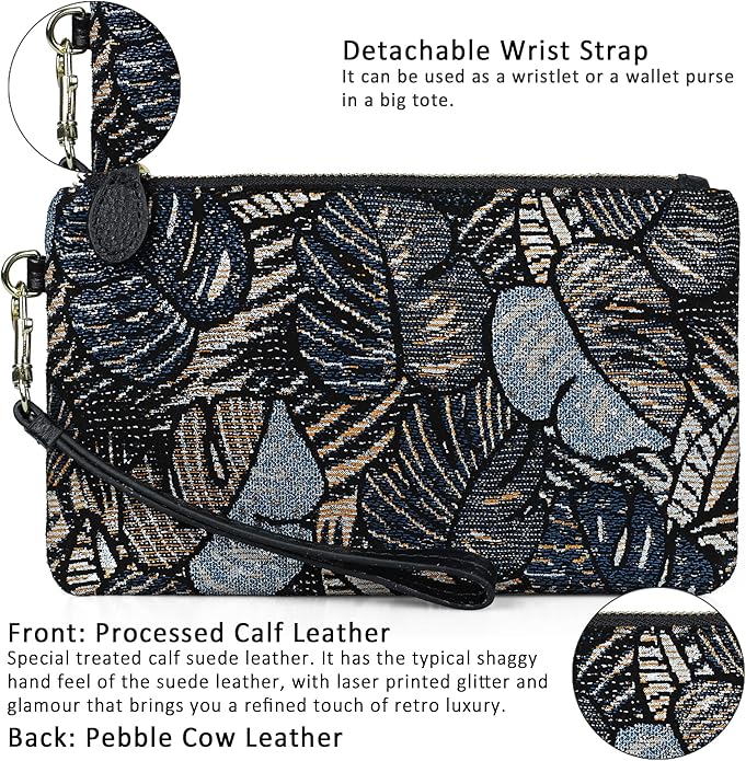 befen Genuine Leather Wristlet Clutch RFID Blocking Bag Cell Phone Wallet Purse Wristlet Wallet Purses and Handbags for Women