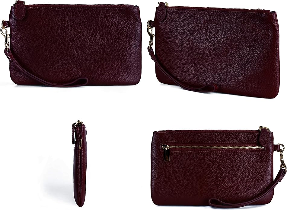 befen Genuine Leather Wristlet Clutch RFID Blocking Bag Cell Phone Wallet Purse Wristlet Wallet Purses and Handbags for Women