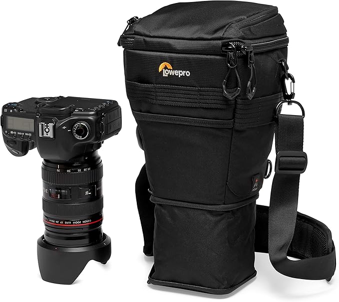 Lowepro ProTactic TLZ 70 AW DSLR toploader - Expand to Hold up to 24-70mm f/2.8 and Lens Hood with Portrait Grip - Camera Gear to Personal belongings - for DSLR Like Canon 5D - LP37278-PWW,Black