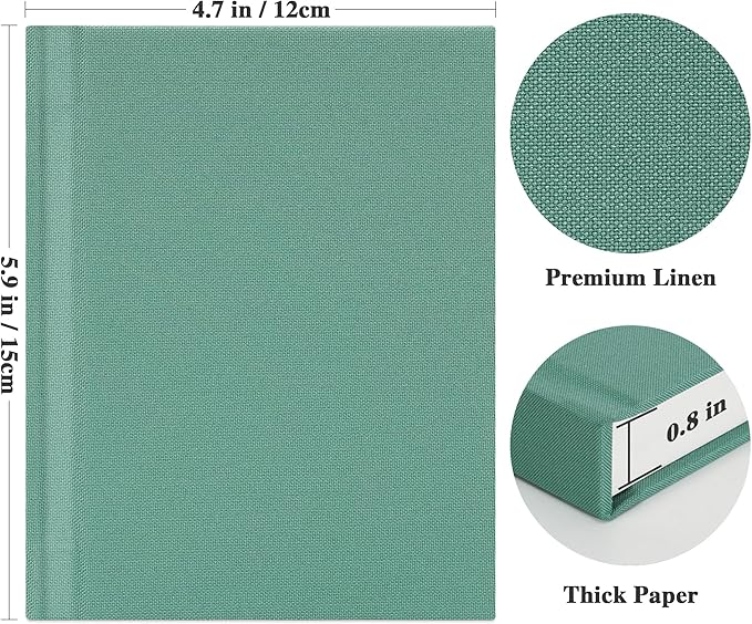 Vienrose Polaroid Photo Album with Writing Space – 2x3 Photo Album for Instax Mini & Polaroid Go, 26 Pockets Wedding Travel Scrapbook, Small Linen Album for Instant Photos, Light Green