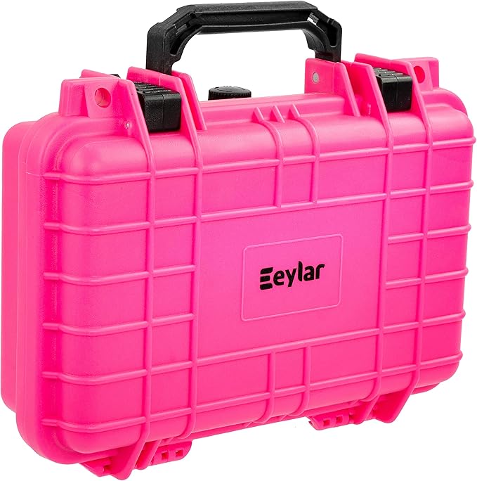 Eylar Protective Gear and Camera Hard Case Waterproof Dry Box with Foam 11.6 Inch 8.3 Inch 3.8 Inch (Pink)