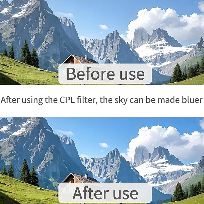 52MM CPL Filter for Phone Camera Lens Filter Kit,Circular Polarizer Polarizing Filter,Compatible with iPhone17 16 15 14 13 12 11