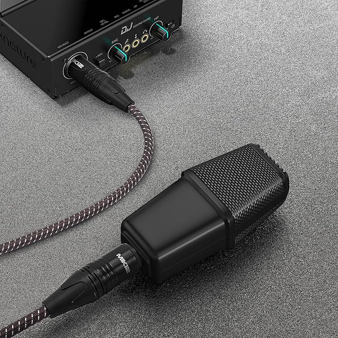 50ft XLR Cables Braided 50 ft 2 Pack - Anti-Tangling Premium XLR Patch Cables Male to Female 3 Pin