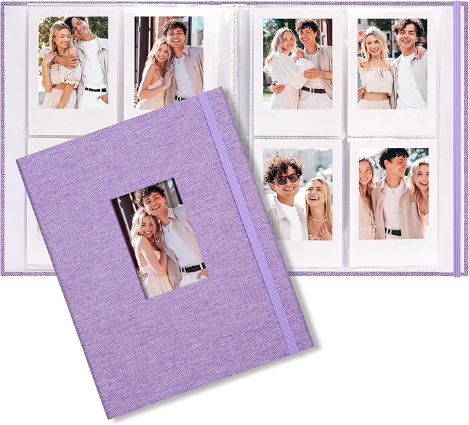 Vienrose Mini Polaroid Photo Album Book 208 Photos 2x3 Inch Pictures for Fujifilm Instax Mini 7s 8 9 11 25 26 40 50s 90 Evo Z2300 Instant Camera, Polaroid Snap Purple 1 Pack