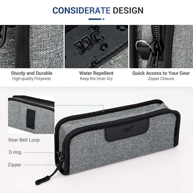 JJC Portable 35mm Film Canister Pouch, Compact Film Carrying Case Storage Bag for 5 Rolls of 35mm 135 film, Compact Film Cassette Holder Container Storage Box with Belt Loop and Strap (NO Film
