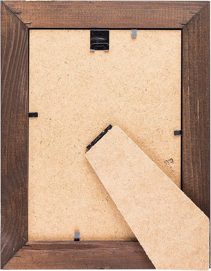 Rustic Wooden Picture Frame 4x6 Inch - Set of 2-100% Natural Eco Barn Wood with Real Glass - Made for Wall Hanging and Tabletop Display - Brown Wenge