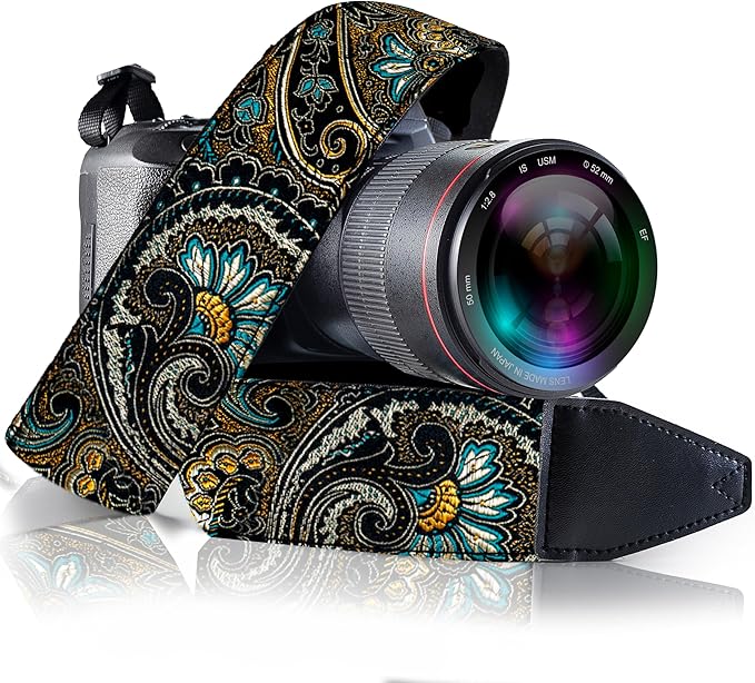 Art Tribute Camera Strap for All DSLR and Mirrorless Cameras. Add Your Name Or Initials Make It a Personalized Gift