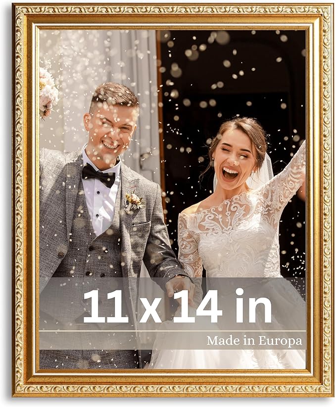 VictoR Picture Frame Chagall 11x14 Gold - Vintage Picture Frames with Shutterproof Acrylic Glass - 11 x 14 Photo Frame - Gold Picture Frames - Antique - only for hanging